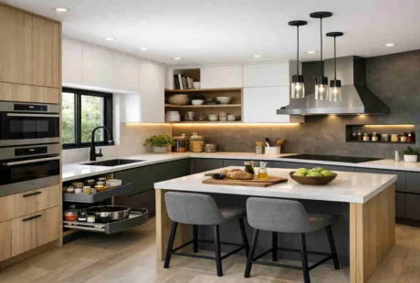 u shape modular kitchen design