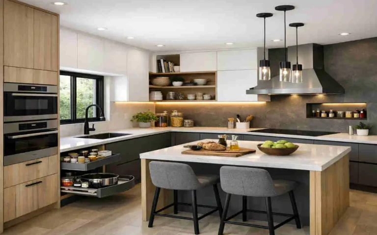 u shape modular kitchen design