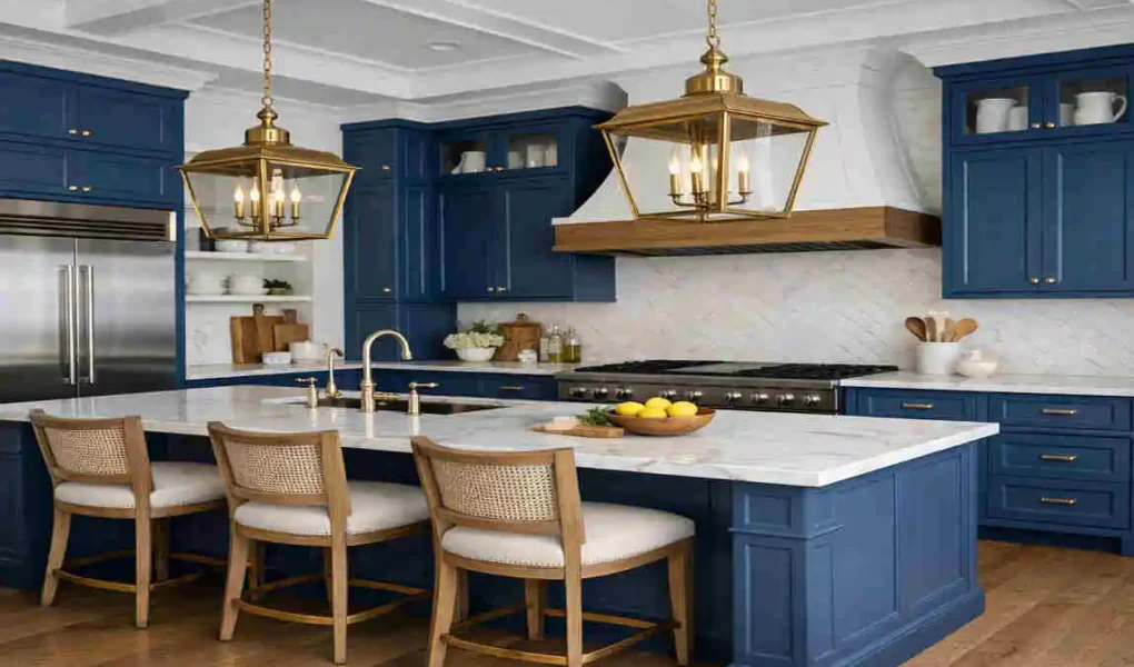 are blue kitchen cabinets in style