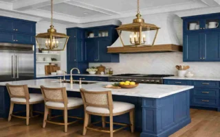 are blue kitchen cabinets in style