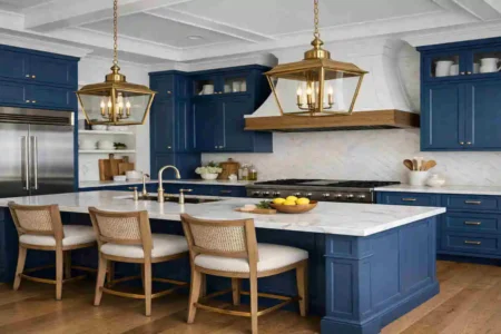 are blue kitchen cabinets in style