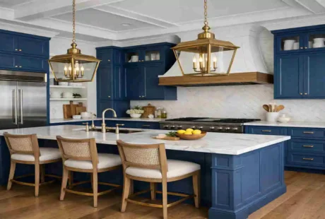 are blue kitchen cabinets in style