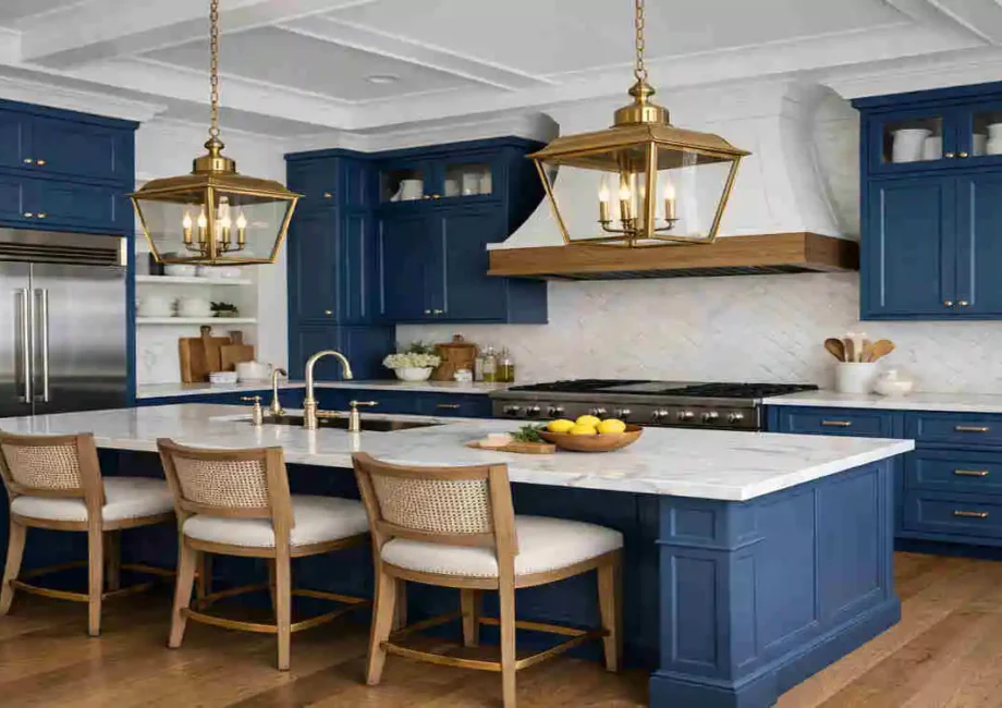 are blue kitchen cabinets in style
