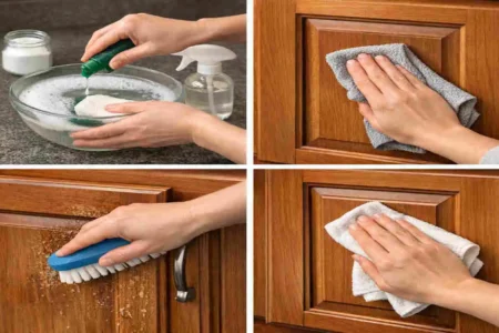 how to clean wooden kitchen cabinets