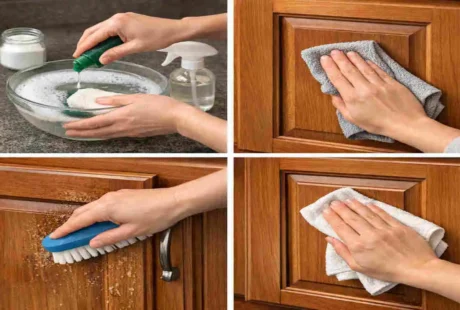 how to clean wooden kitchen cabinets