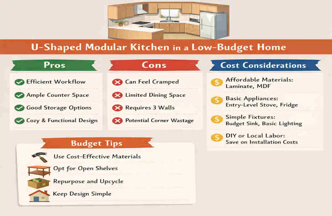 u shape modular kitchen design