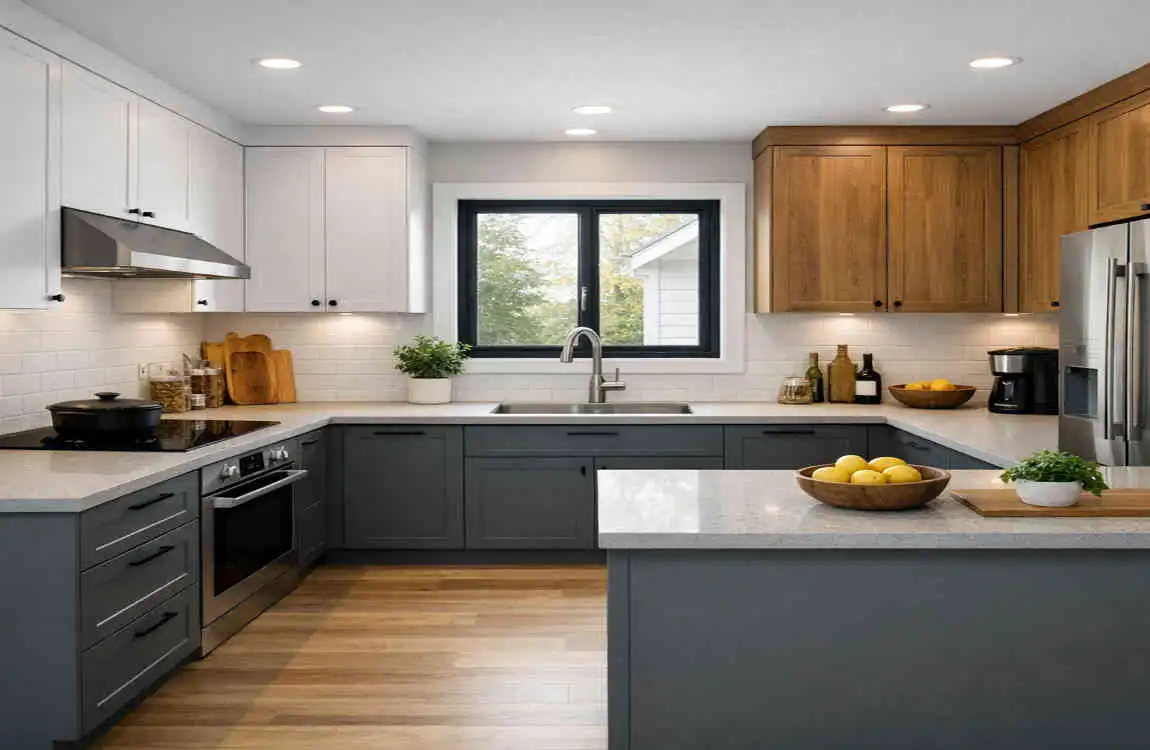 u shape modular kitchen design
