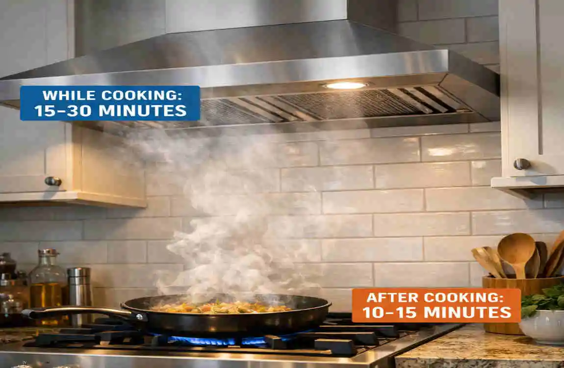 how long can you run a kitchen exhaust fan