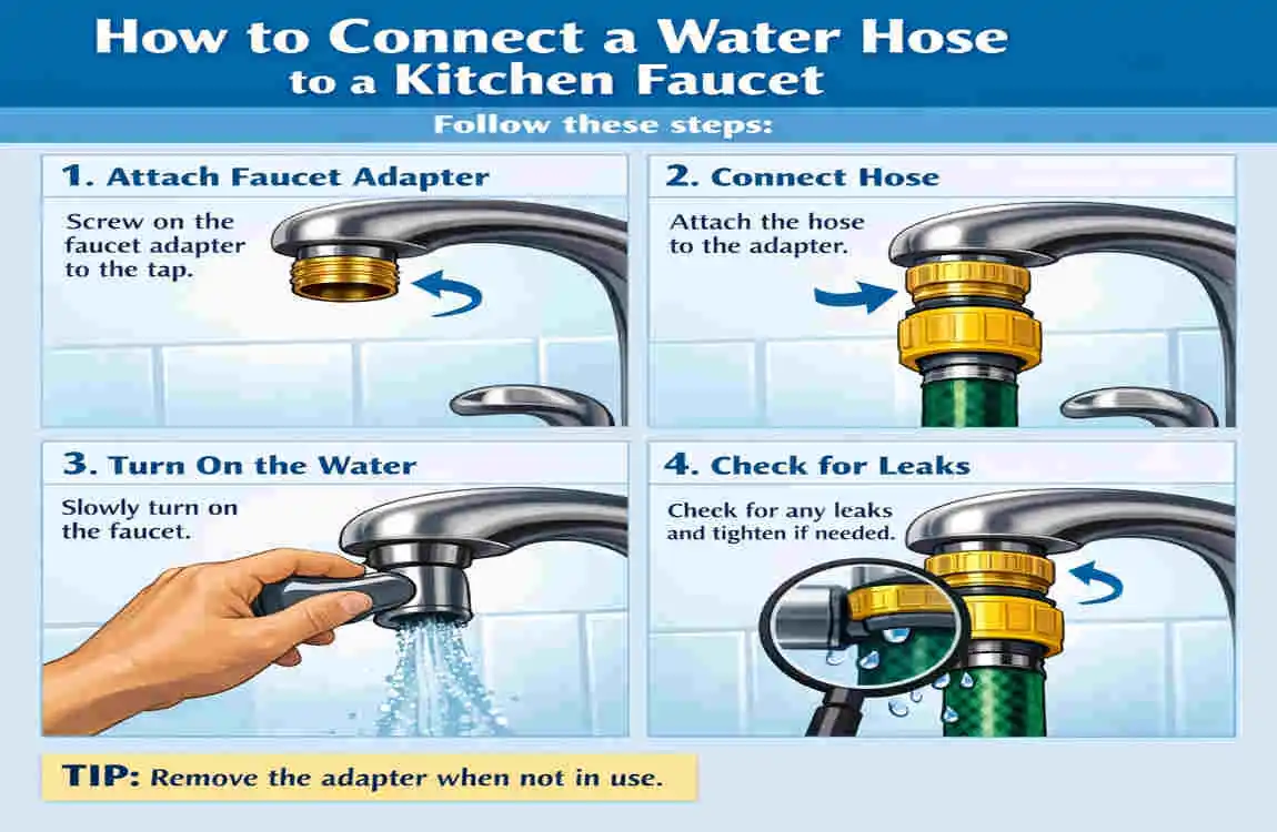 how to connect a water hose to a kitchen faucet