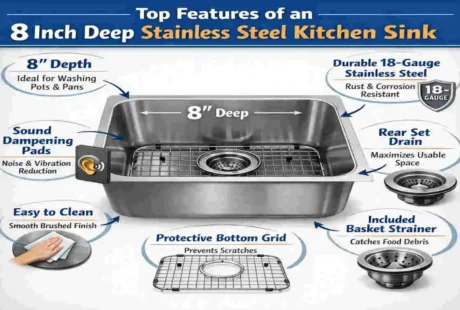 8 inch deep stainless steel kitchen sink