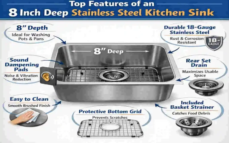 8 inch deep stainless steel kitchen sink