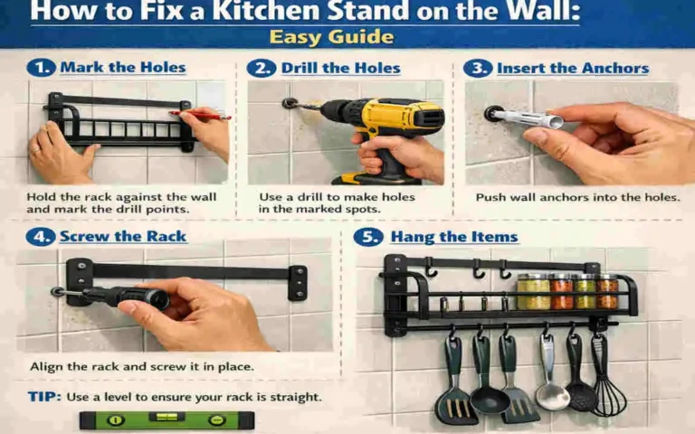 how to fix kitchen stand on wall