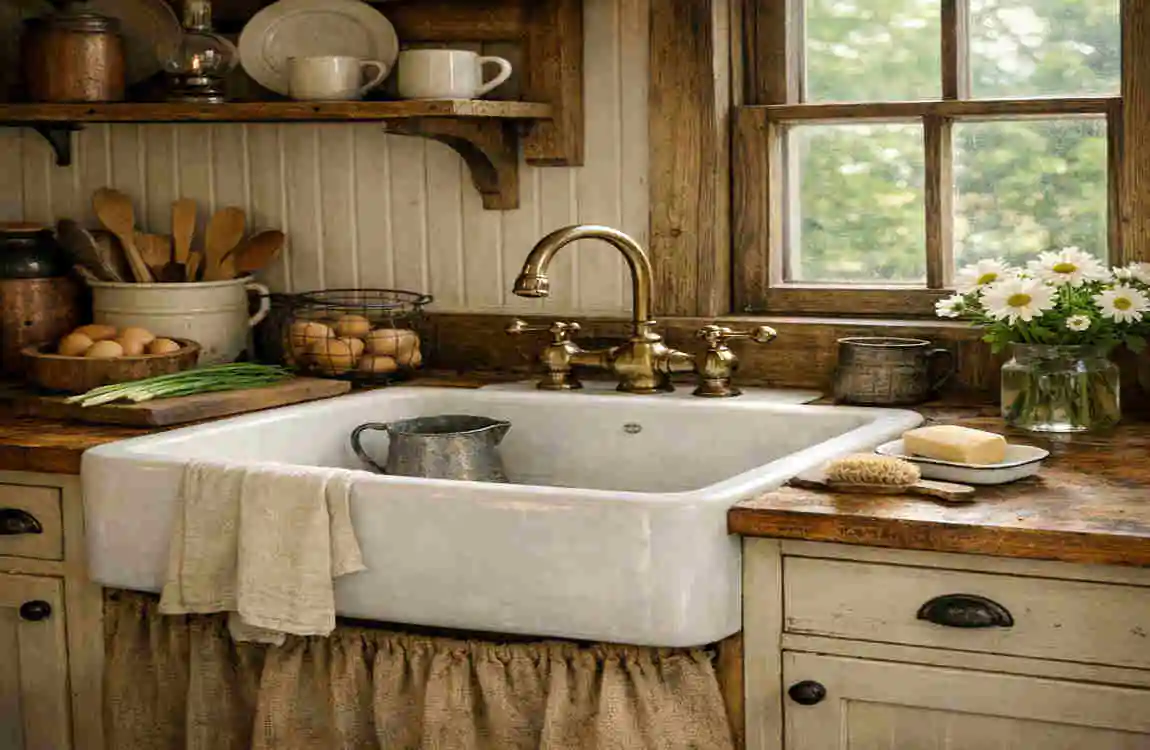 old style farmhouse kitchen sink