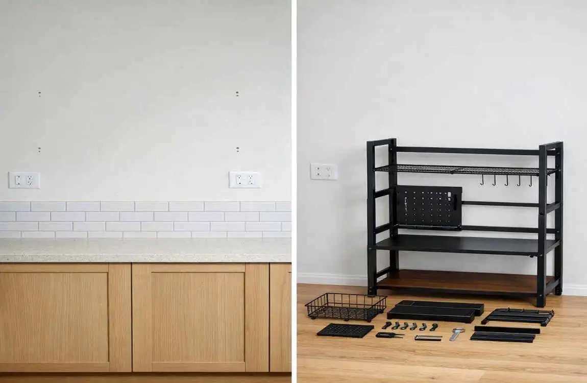 how to fix kitchen stand on wall
