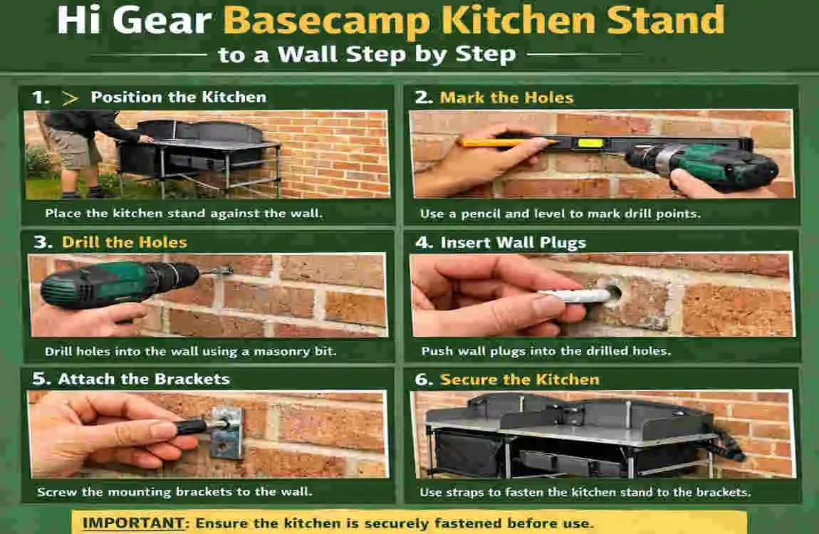 how to fix kitchen stand on wall