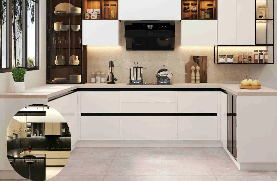 high cost semi modular kitchen design