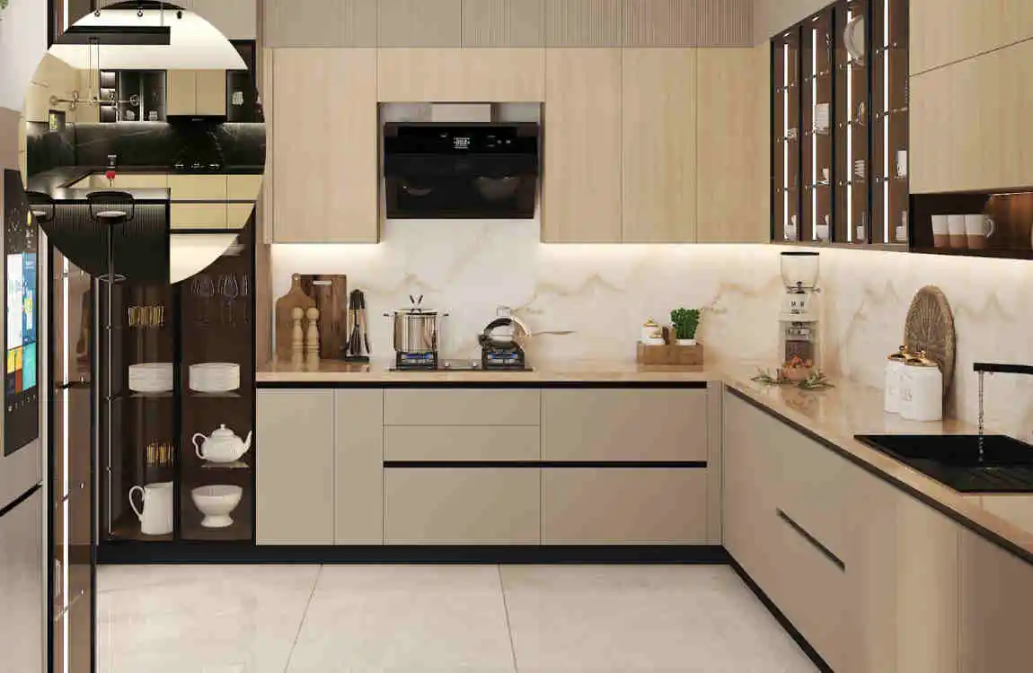 high cost semi modular kitchen design