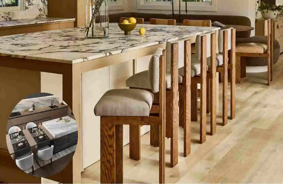 marble kitchen countertops at chair style