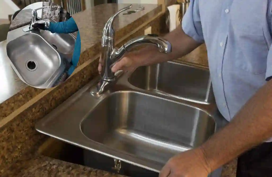 remove old kitchen sink and install machine sink