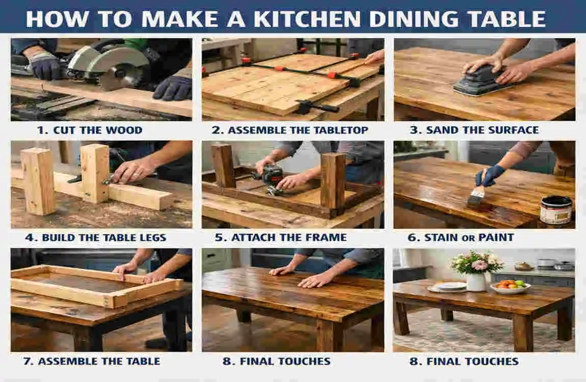 how to make kitchen dining table 