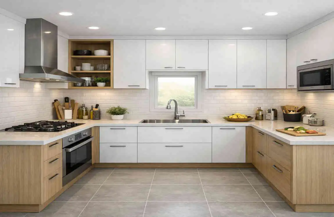 u shape modular kitchen style in cost