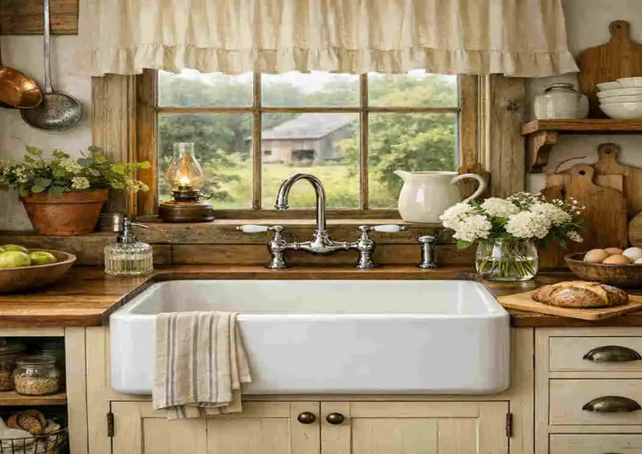 old style farmhouse kitchen sink