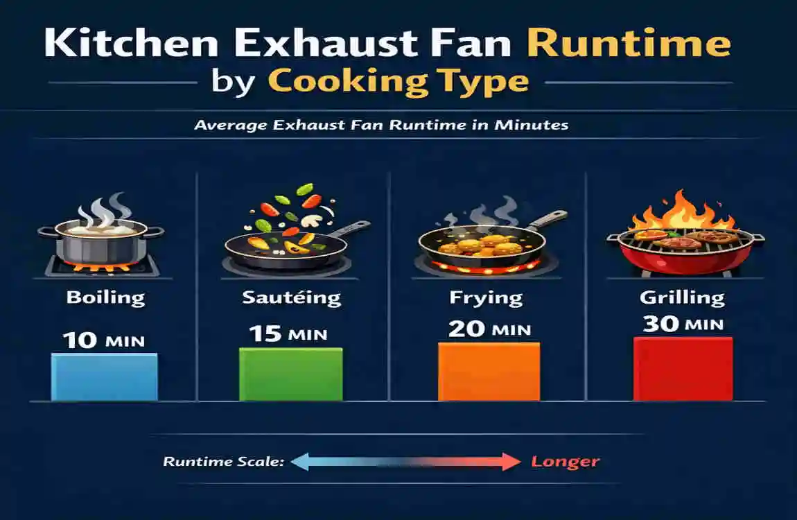 how long can you run a kitchen exhaust fan