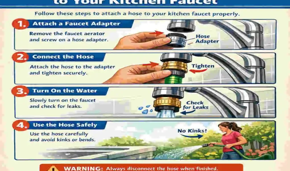 how to connect a water hose to a kitchen faucet