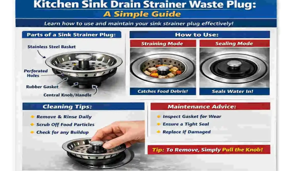 kitchen sink drain strainer waste plug for house
