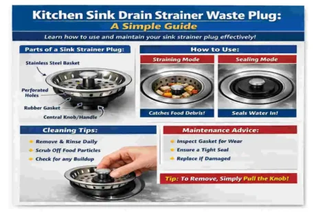 kitchen sink drain strainer waste plug for house