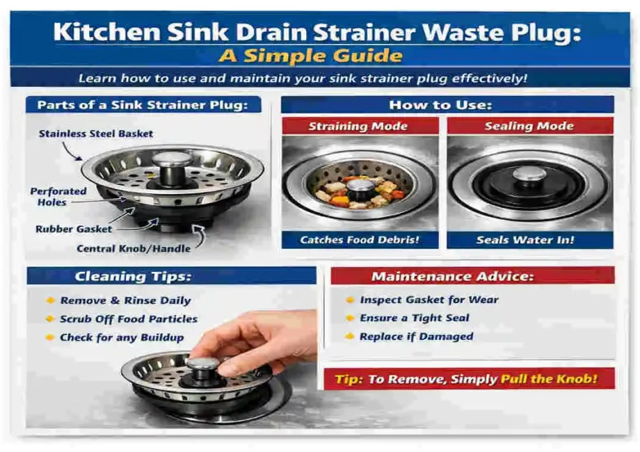 kitchen sink drain strainer waste plug for house