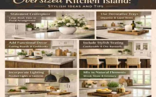 how to decorate an oversized kitchen island