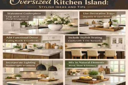 how to decorate an oversized kitchen island