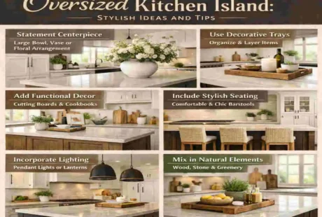 how to decorate an oversized kitchen island