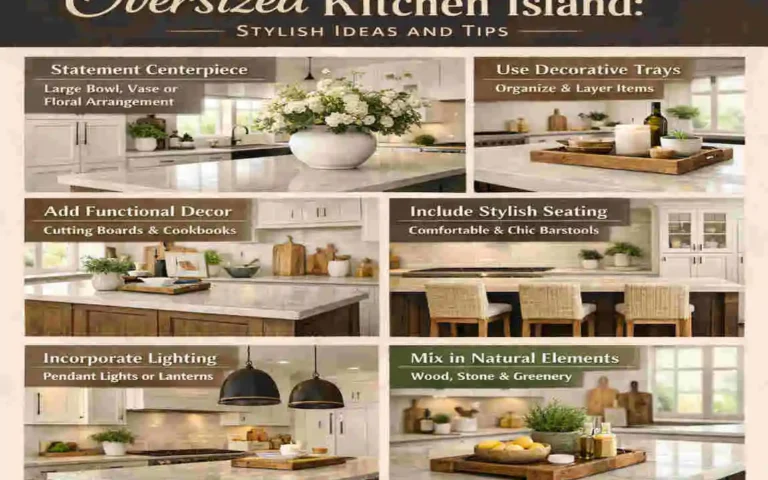 how to decorate an oversized kitchen island