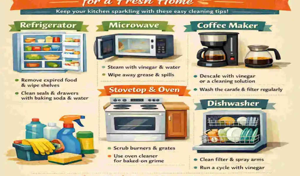 how to clean kitchen appliances