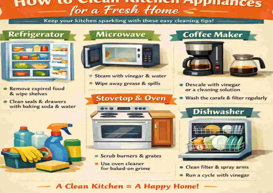 how to clean kitchen appliances