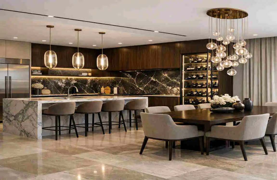 kitchen and dining room design for luxury spaces